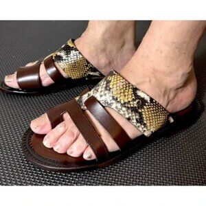 Carter Yellow Men’s Italian Leather Sandals Shoes